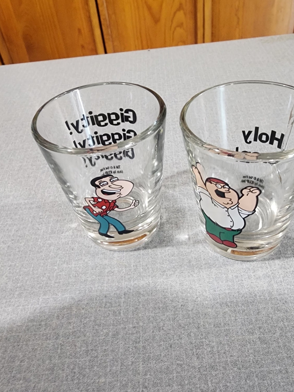 Family Guy Cartoon Shot Glass Set - One Has Heavy Crack